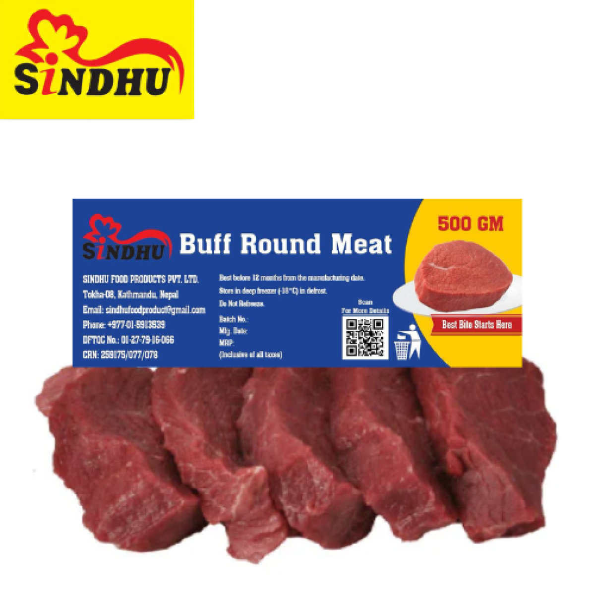 Buff  Round Meat 500gm